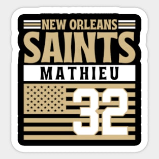 New Orleans Saints Mathieu 32 American Flag Football Sticker